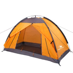 Arctic Lemmings Waterproof Single Backpack Tent with Camping Tarp, Camping Goods Set for Hiking, Outdoor Travel(Orange)