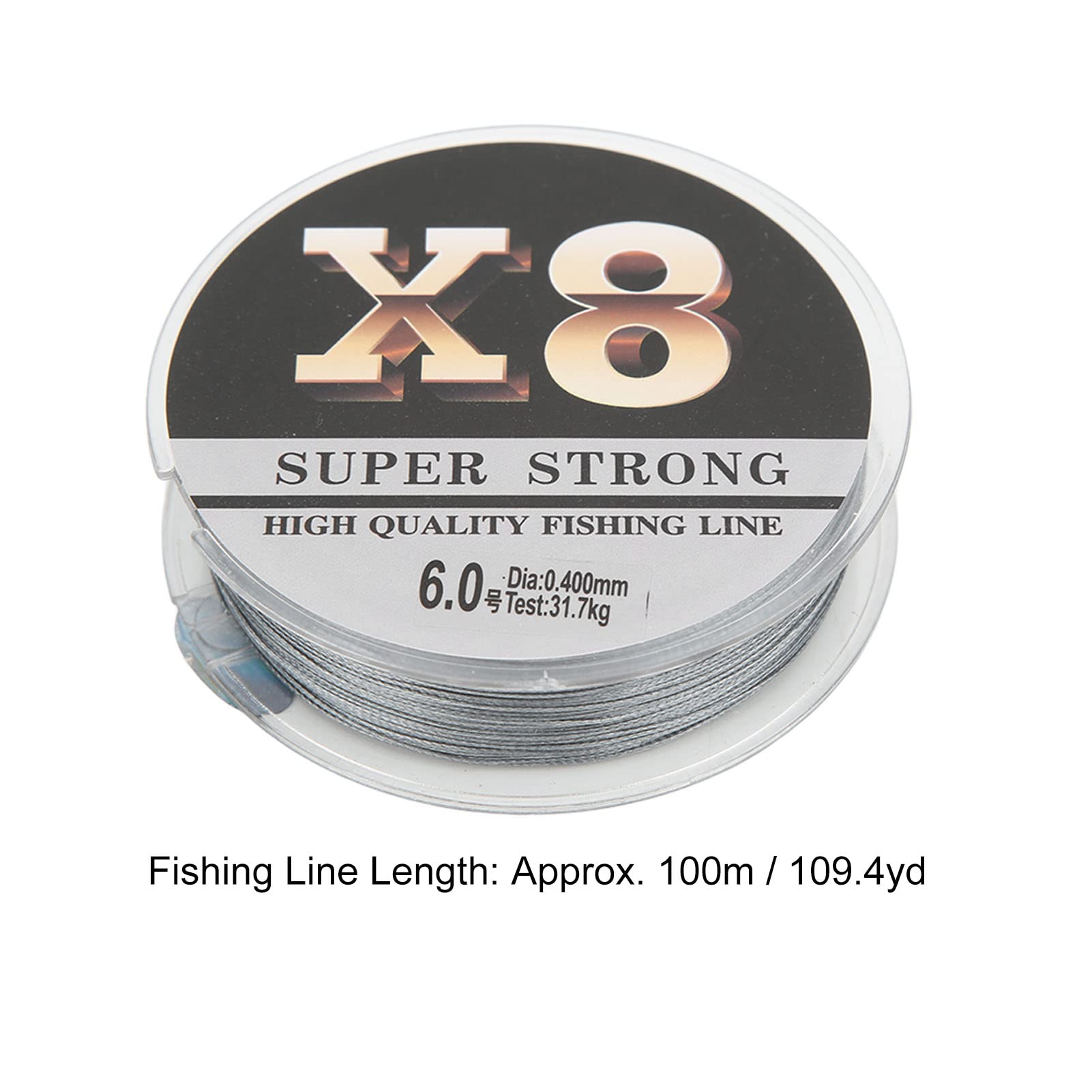 Fishing Line, 100m Braided Fish String Strong Pulling Force Wire for Pond Reservoir Offshore Hunting (0.4mm 31.7kg)