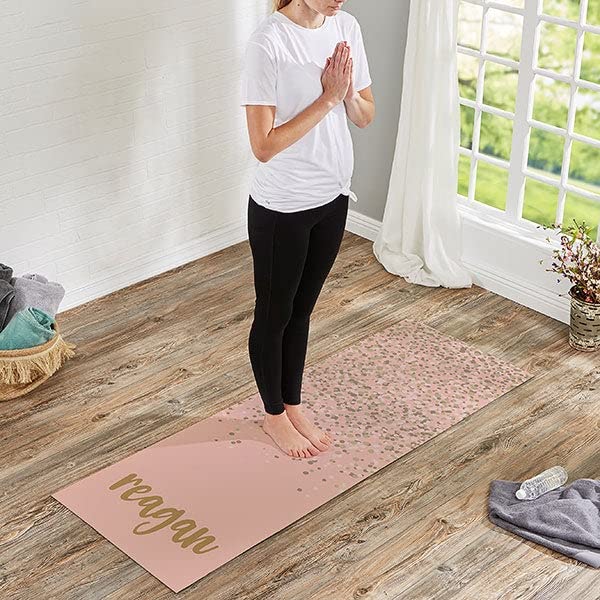 Personalization Universe Sparkling Name Personalized Yoga Mat - Anti-Slip, Portable, Ideal for Pilates, Yoga & Gym, Customizable Color & Name, Perfect for Kids & Adults, 68" L X 24" W X .25" H