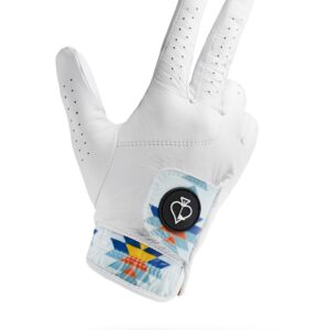 Pins & Aces - Southwest Sunset Golf Glove Design - Premium AAA Cabretta Leather, Long-Lasting Durable Tour Glove for Men or Women - Premium Leather Golf Glove Left & Right Hand - (X-Large, Right)