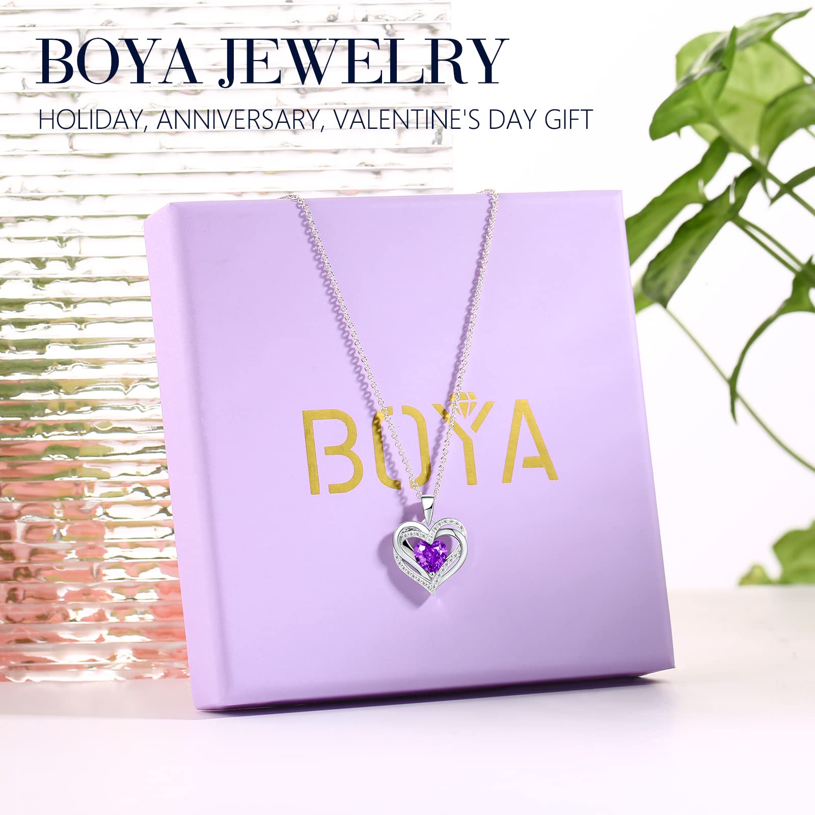 boya Necklaces Gifts for Women Forever Love 925 Sterling Silver Necklace, Anniversary Birthday Jewelry Gifts for Mom Wife Girlfriend