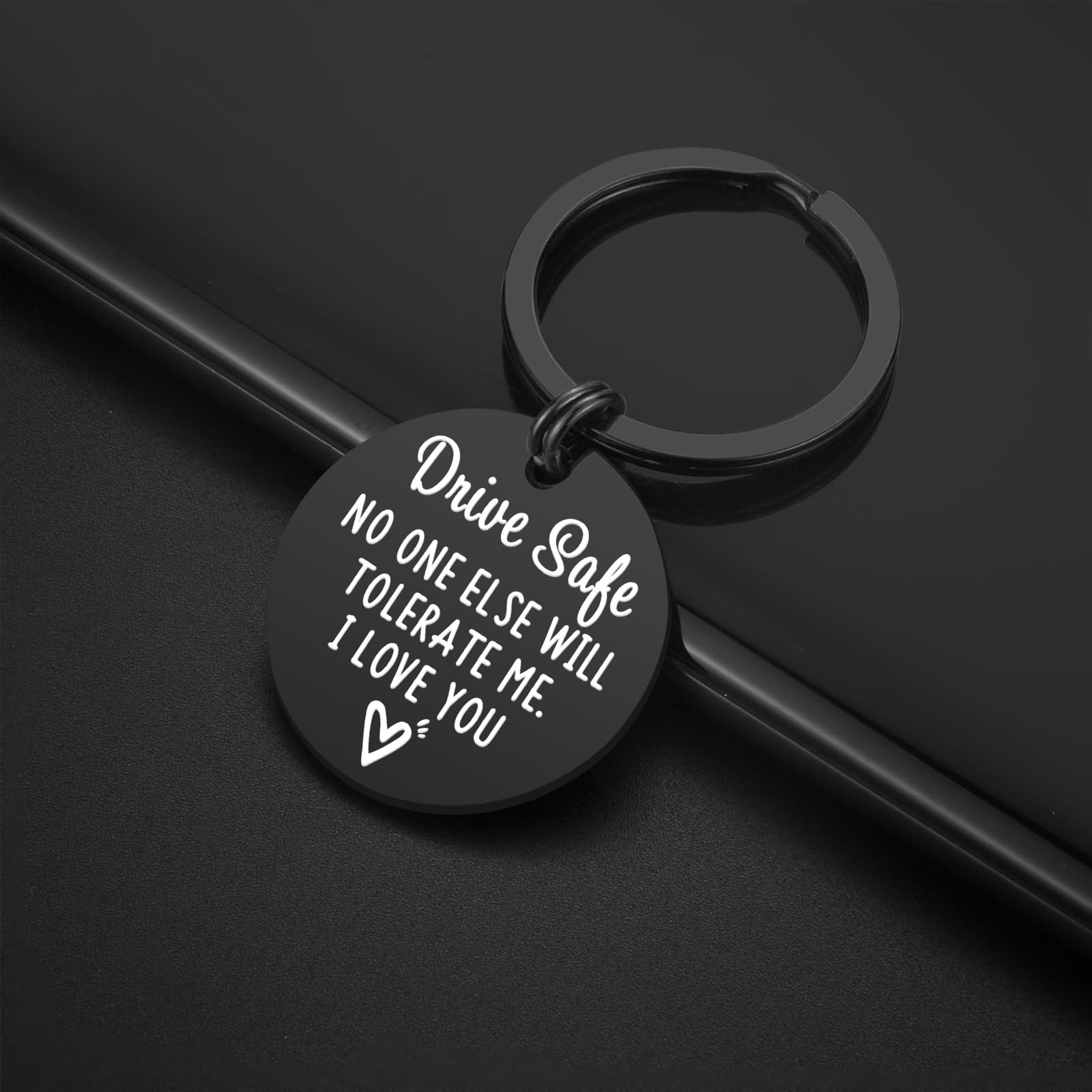 iJuqi Drive Safe Keychain Boyfriend Gifts - Valentine's Day Gifts for Him Men Funny New Driver Keyring Cute Boyfriend Husband Gifts from Girlfriend Wife