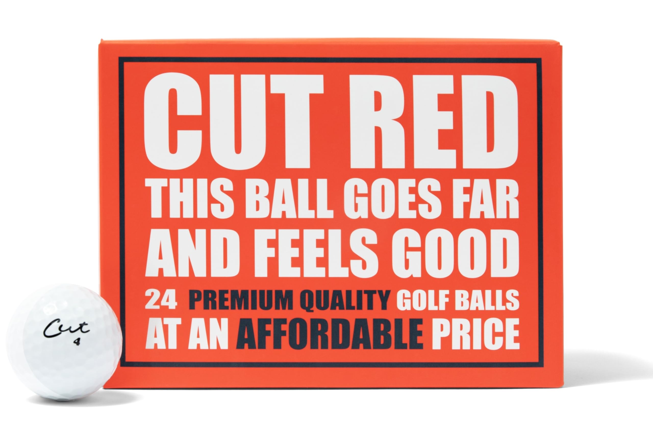 Cut Red Golf Balls (2 Dozen - 24 Golf Balls)