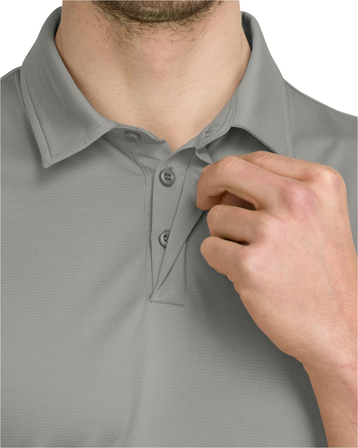 Men’s Polo Golf Shirt with Round Hem - Dry Fit 4-Way Stretch Fabric, Moisture Wicking, Anti-Odor & UPF50+. Side Split Hems Charcoal