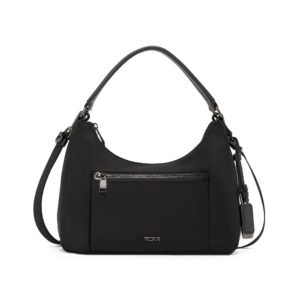 tumi - voyageur adelaide hobo crossbody - sling bag for women - everyday travel purse - removable strap tracer - black & gunmetal hardware