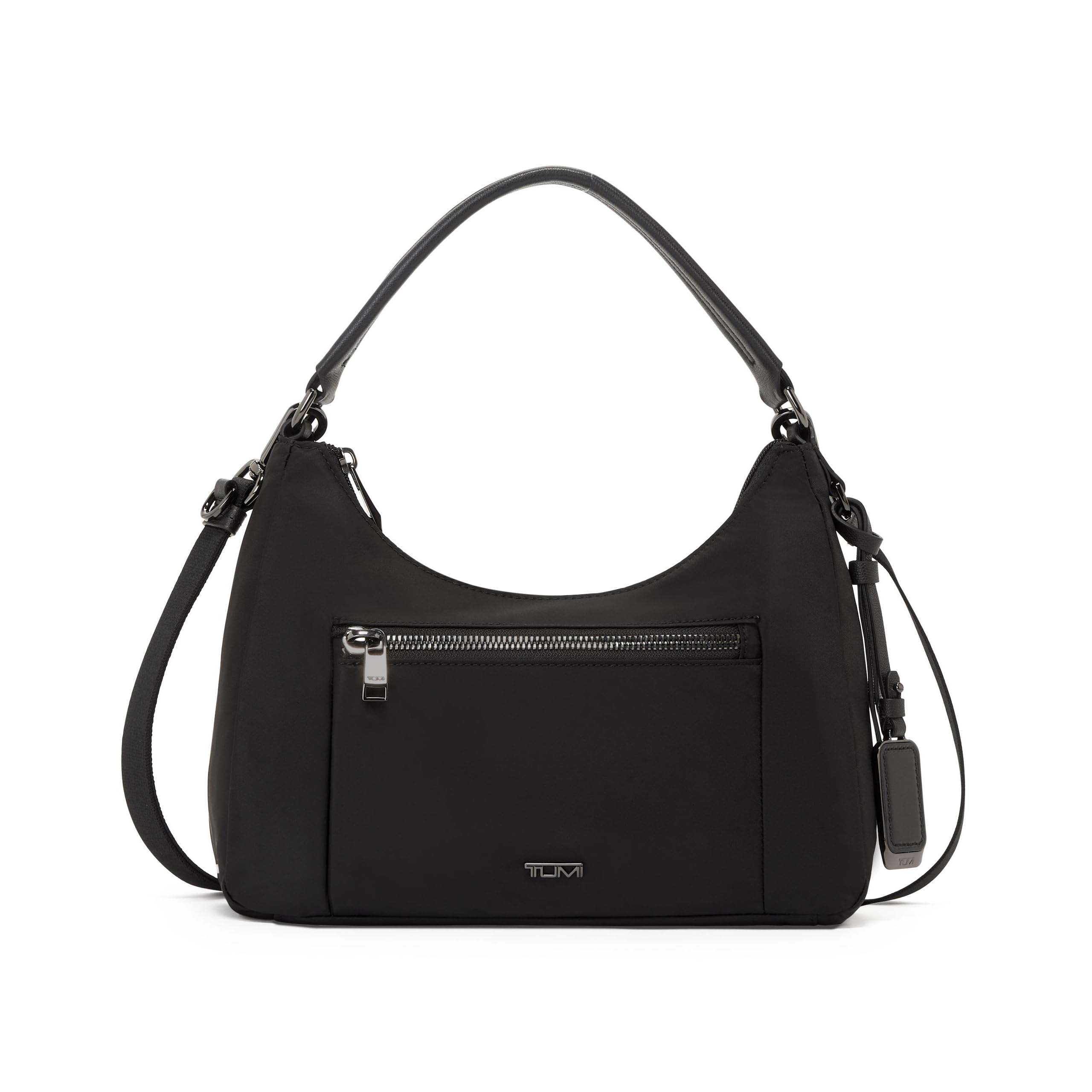 TUMI - Voyageur Adelaide Hobo Crossbody - Sling Bag for Women - Everyday Travel Purse - Removable Strap Tracer - Black & Gunmetal Hardware