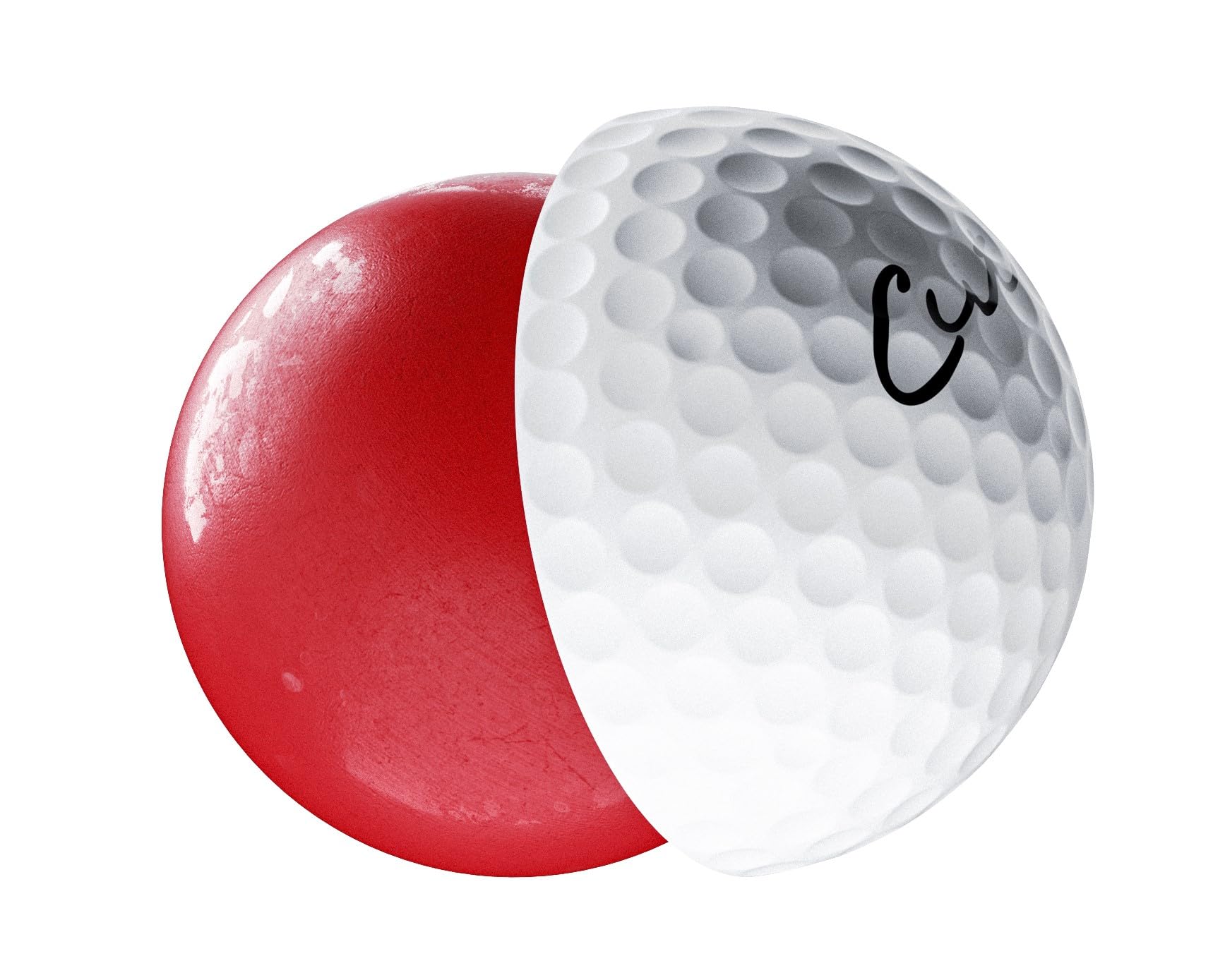 Cut Red Golf Balls (2 Dozen - 24 Golf Balls)