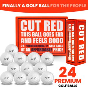 Cut Red Golf Balls (2 Dozen - 24 Golf Balls)