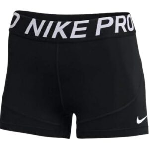 nike womens pro 3 inch compression shorts (as1, alpha, x_l, regular, regular, white/black/black)