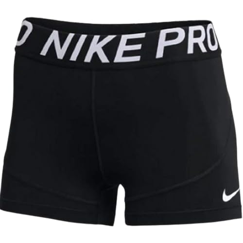 Nike Womens Pro 3 Inch Compression Shorts (as1, Alpha, x_l, Regular, Regular, White/Black/Black)