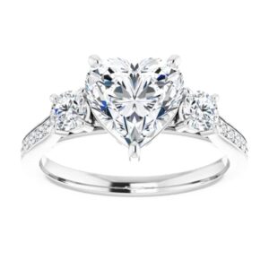 925 Silver, 10K/14K/18K Solid Gold Moissanite Engagement Ring, 5 CT Heart Cut Handmade Solitaire Ring Diamond Wedding Ring for Women/Her, Anniversary Propose Gift, VVS1 Colorless