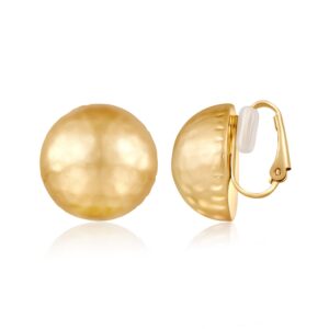 LILIE&WHITE Burnt Gold Clip On Earrings For Women Round Clip Earrings Women Fake Earrings Costume Jewelry For Women