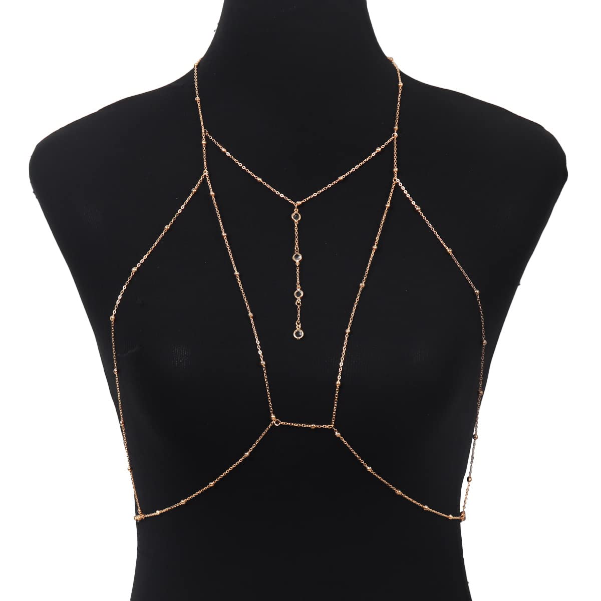 Sequins Body Bra Chain Jewelry for Women and Girls Gold Layered Sexy Bikini Belly Waist Chain Accessories