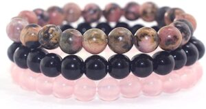 natural 8mm gorgeous semi-precious gemstones healing crystal stretch beaded bracelet unisex