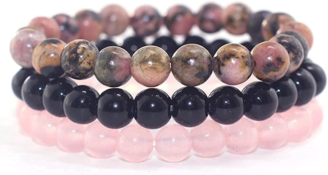 Natural 8mm Gorgeous Semi-Precious Gemstones Healing Crystal Stretch Beaded Bracelet Unisex