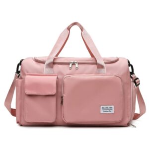 aesthetic pocket cute gym bag for women sports tote travel bags carry on with shoe compartment for weekender tennis baseball yoga school