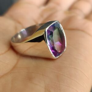 Mens Women Ring, Watermelon Tourmaline Ring, Signet Ring, 925 Solid Sterling Silver Ring, Tourmaline Quartz Ring, Bohemian Ring, Handmade Ring, Gift Ring (925 Solid Silver, 10.25)