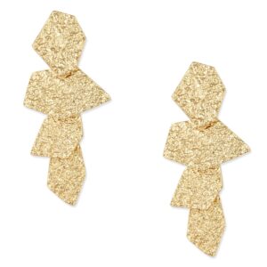 lilie&white gold clip on earrings for women hammered surface gold geometric clip earrings women fashion jewelry gold earrings