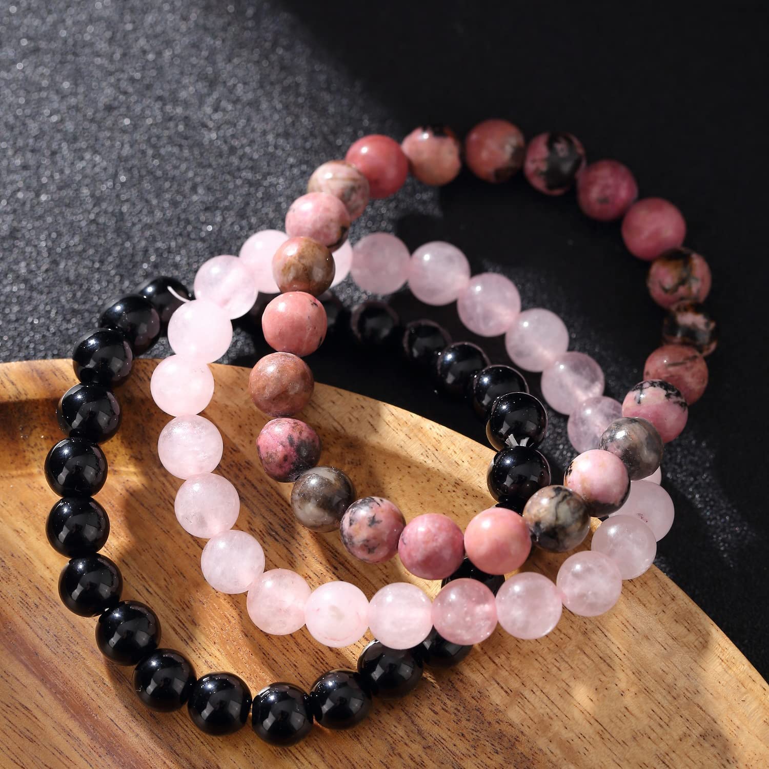 Natural 8mm Gorgeous Semi-Precious Gemstones Healing Crystal Stretch Beaded Bracelet Unisex