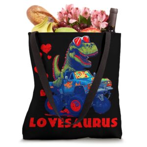 Valentines Day Dinosaur T-Rex Boys Valentine Kids Lovesaurus Tote Bag