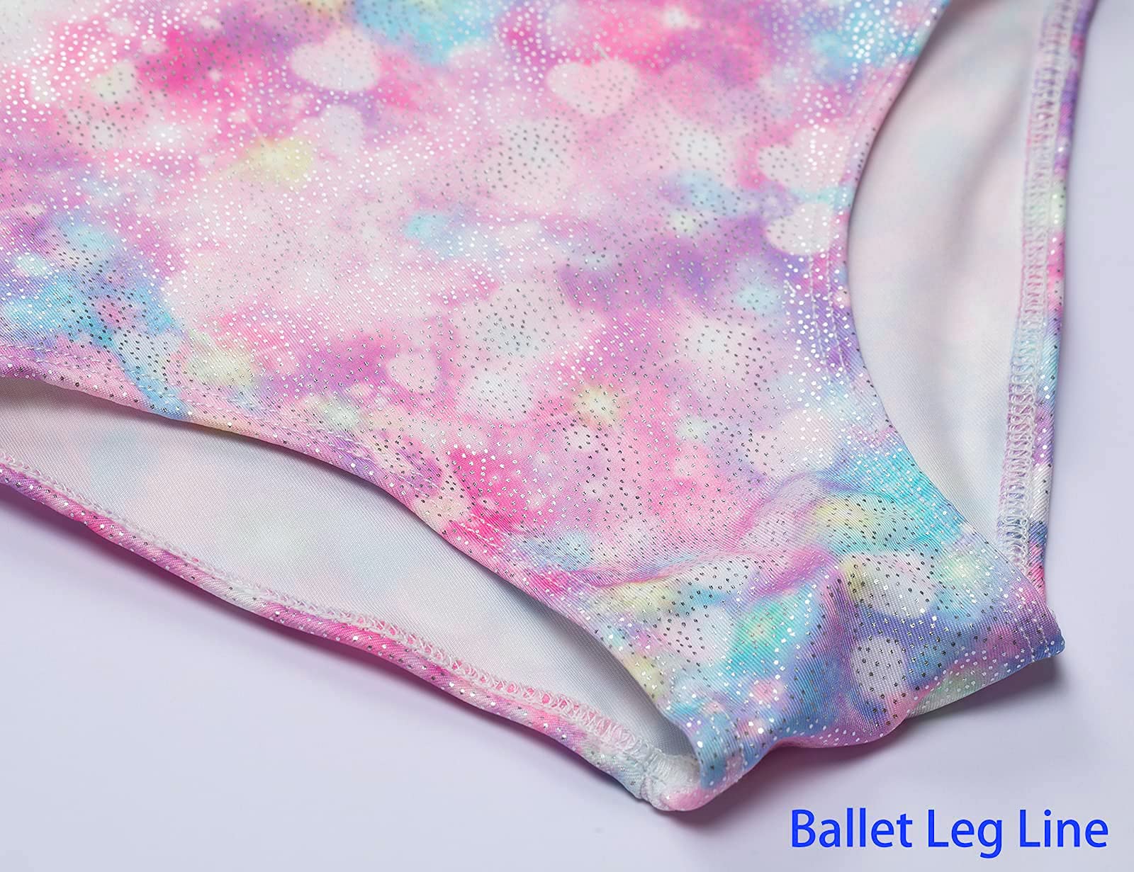 Domusgo Gymnastics Leotard for Girls Size 6-7 Years Old Pink Rainbow Loves Ballet Dancewear Sparkle Nenon Love Heart Outfits for Team Sport Hotpink