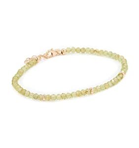 EF Collection Women's 14k Gold Peridot Birthstone Bracelet, 14k Yellow Gold, One Size