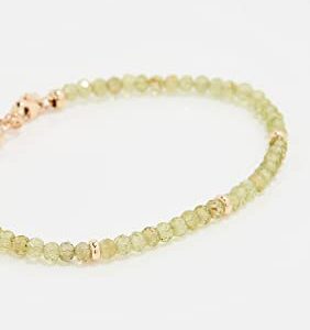 EF Collection Women's 14k Gold Peridot Birthstone Bracelet, 14k Yellow Gold, One Size