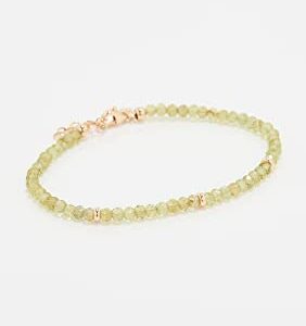 EF Collection Women's 14k Gold Peridot Birthstone Bracelet, 14k Yellow Gold, One Size