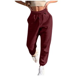 Gumipy Women's Joggers Pants with Pockets Loose Fit Tapered Fleece Sweat Pants Drawstring Lounge Trousers with Pockets