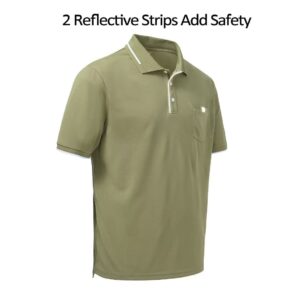 Pdbokew Men's Polo Shirt Short Sleeve Golf Polo for Men Army Green X-Large