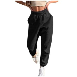 Womens Sweatpants Baggy High Waisted Fall Pants Cinch Bottom Joggers with Pockets Y2k Cotton Athletic Trousers