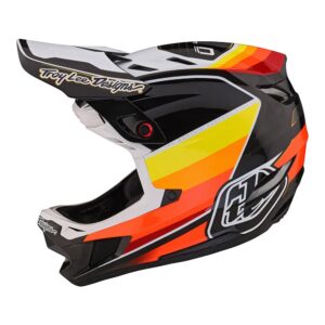 troy lee designs downhill d4 carbon reverb full face bicycle helmet for max ventilation lightweight mips epp eps racing downhill bmx mtb dh - adult mens womens unisex (black/white, xl)