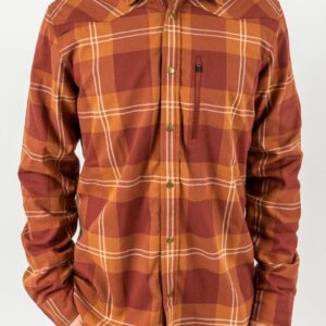 Club Ride Men's Griffin Flannel Shirt Jacket - Rugged Elegance, All-Day Comfort - Ideal for Biking and Casual Wear - Spiced Auburn - Large