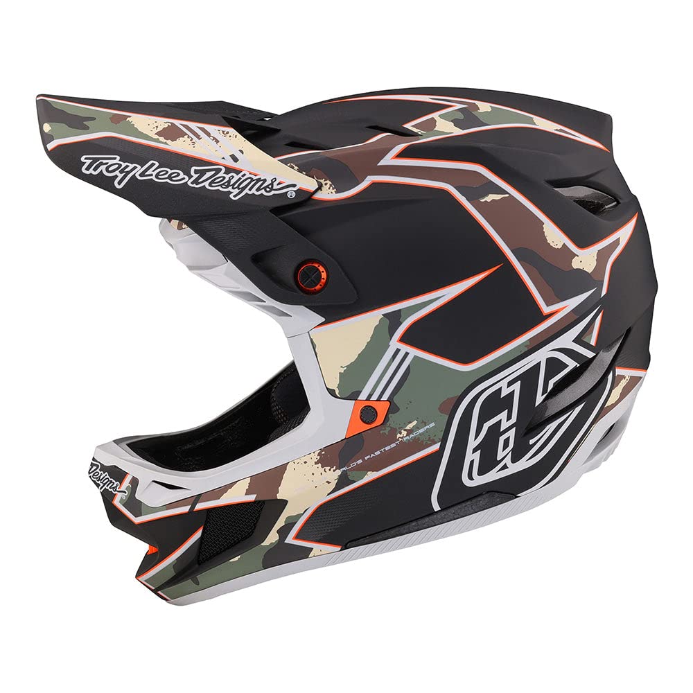 Troy Lee Designs Downhill D4 Composite Matrix Camo Full Face Bicycle Helmet for Max Ventilation Lightweight MIPS EPP EPS Racing Downhill BMX MTB DH - Adult Mens Womens Unisex (Army Green, XS)