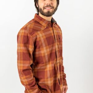 Club Ride Men's Griffin Flannel Shirt Jacket - Rugged Elegance, All-Day Comfort - Ideal for Biking and Casual Wear - Spiced Auburn - Large