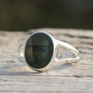 Ring For Women Bloodstone Gemstone Pure 925 Sterling Silver Jewelry Handmade Gift For Her