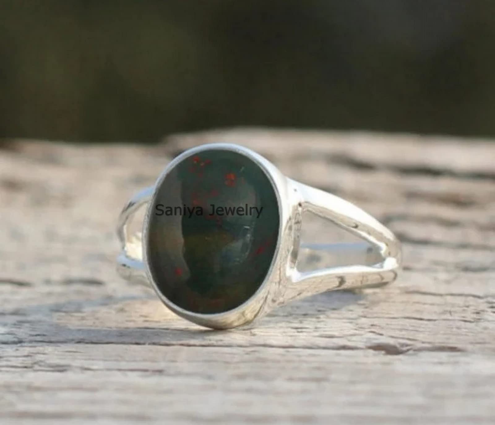 Ring For Women Bloodstone Gemstone Pure 925 Sterling Silver Jewelry Handmade Gift For Her