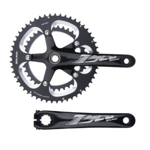 BOLANY 170mm Bike Crankset Double Speed Round 39/53T Chainring 130BCD Hollow Integrated 9S/10S with Bottom Bracket Fit for Road Bike Cranksets