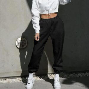 Womens Sweatpants Baggy High Waisted Fall Pants Cinch Bottom Joggers with Pockets Y2k Cotton Athletic Trousers