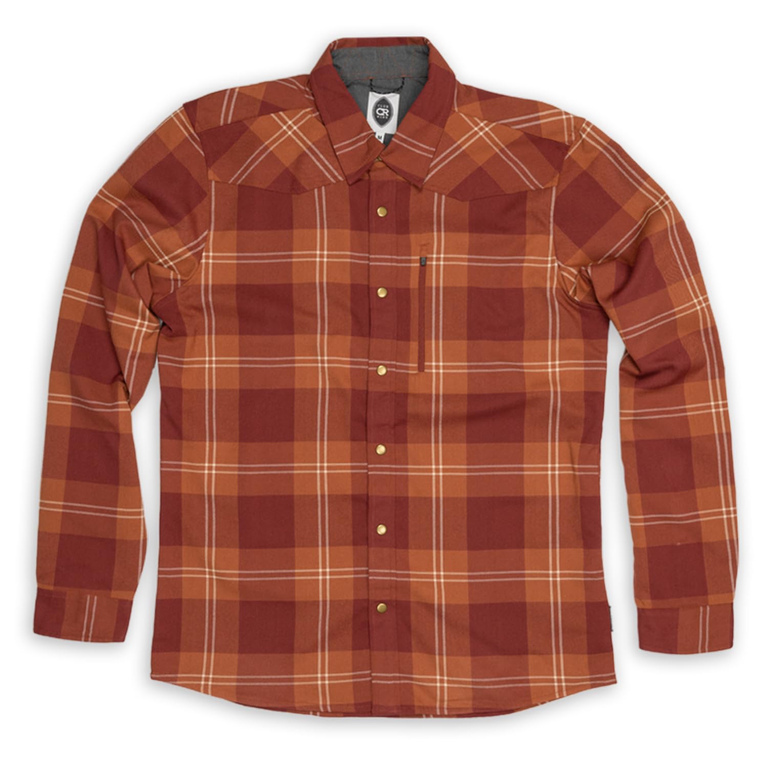 Club Ride Men's Griffin Flannel Shirt Jacket - Rugged Elegance, All-Day Comfort - Ideal for Biking and Casual Wear - Spiced Auburn - Large