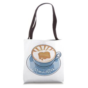 lit and lattes bookclub tote bag