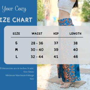 Your Cozy Harem Pants Yoga for Women Palazzo Beach Wear Wide Leg Boho Hippie Bohemian Aladdin Genie (Pink Blue Sunflower_S)