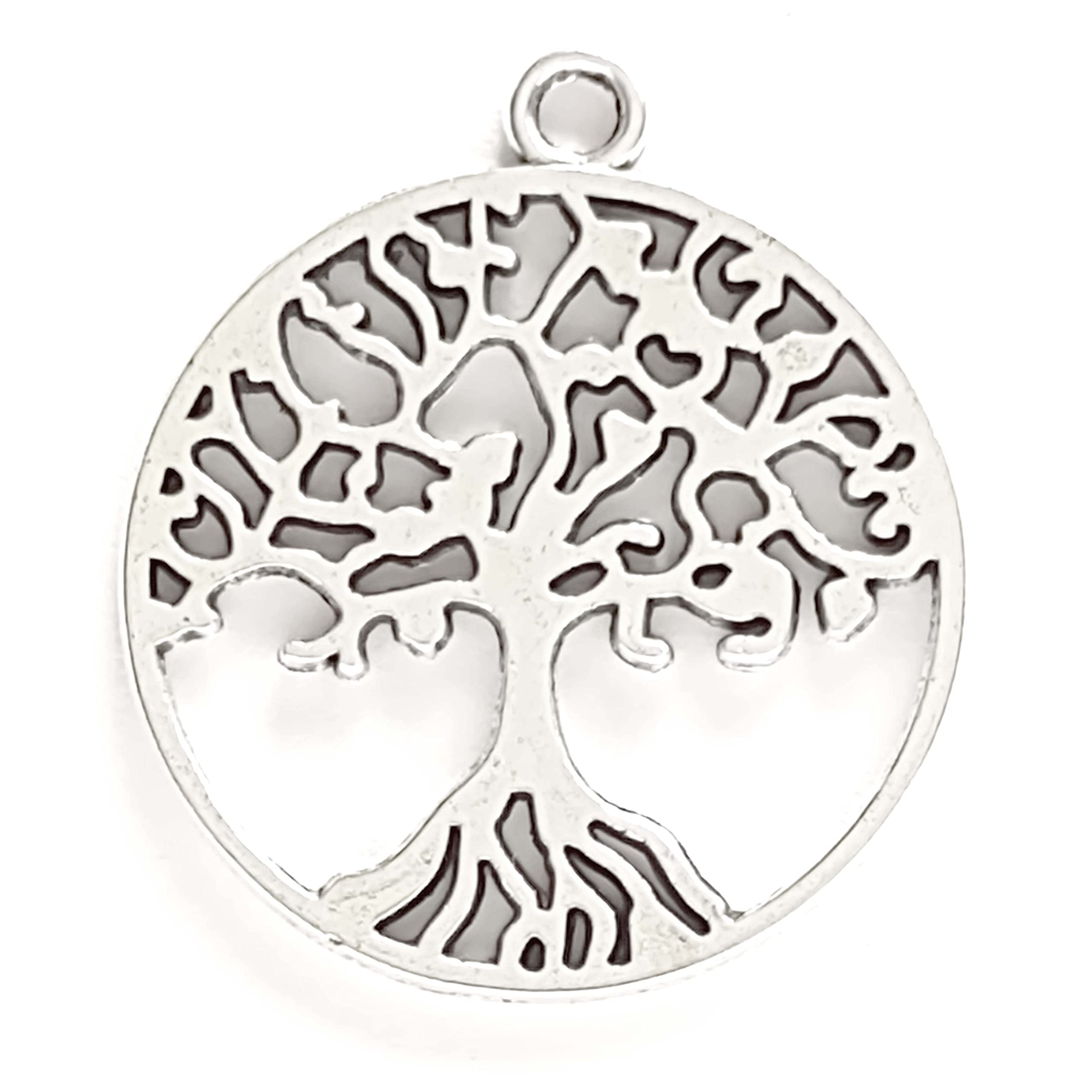 Tree Of Life Keychain - Filigree Patterned Tree Charm - Swivel Keyring and Clip - Family Key Chain - Handmade by Green Acorn Kitchen