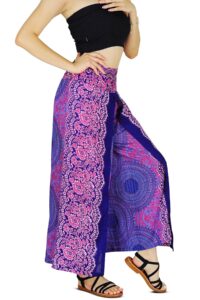 your cozy harem pants yoga for women palazzo beach wear wide leg boho hippie bohemian aladdin genie (pink blue sunflower_s)