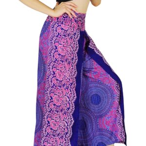 Your Cozy Harem Pants Yoga for Women Palazzo Beach Wear Wide Leg Boho Hippie Bohemian Aladdin Genie (Pink Blue Sunflower_S)