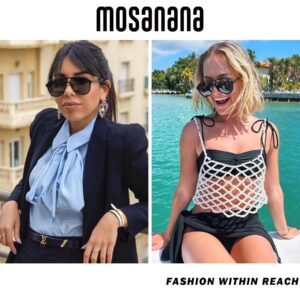 mosanana Aviator Sunglasses for Women Men Black Polarized Trendy Cool Cute Funky Fashion Retro Vintage Stylish Ladies Aesthetic Pilot Baddie Dark Sun Glasses Double Bridge Personalized Shade CHARMER