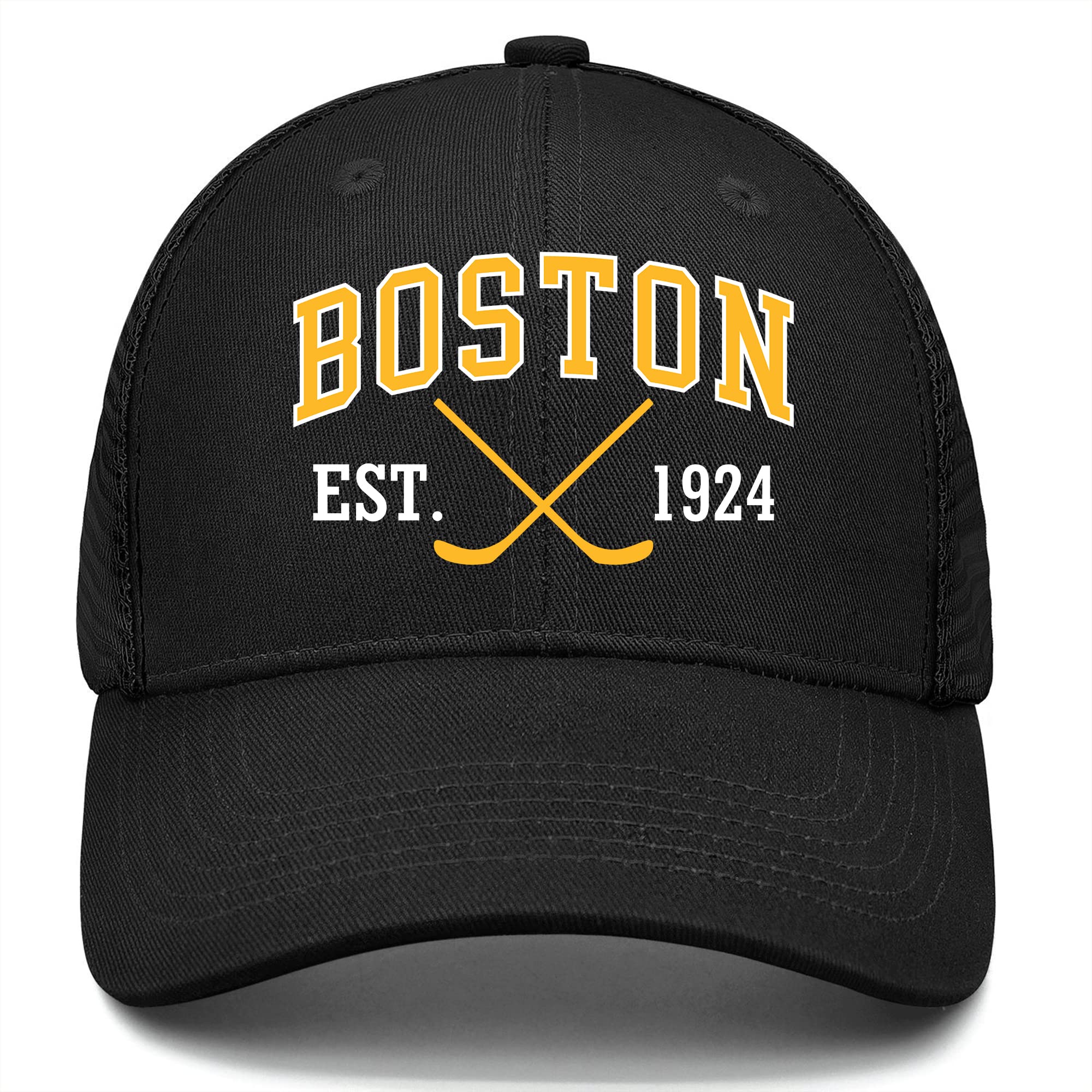 Boston Hat Mens Women Embroidered Baseball Caps Mesh Trucker Hat Youth Adjustable Snapback Black Hat Sports Fan Apparel Gifts