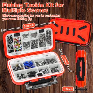 GOANDO 238pcs Fishing Accessories Kit Fishing Tackle Box Including Fishing Hooks Fishing Weights Beads Split Shot Fishing Gear for Bass Trout Salmon Fishing Gifts for Men