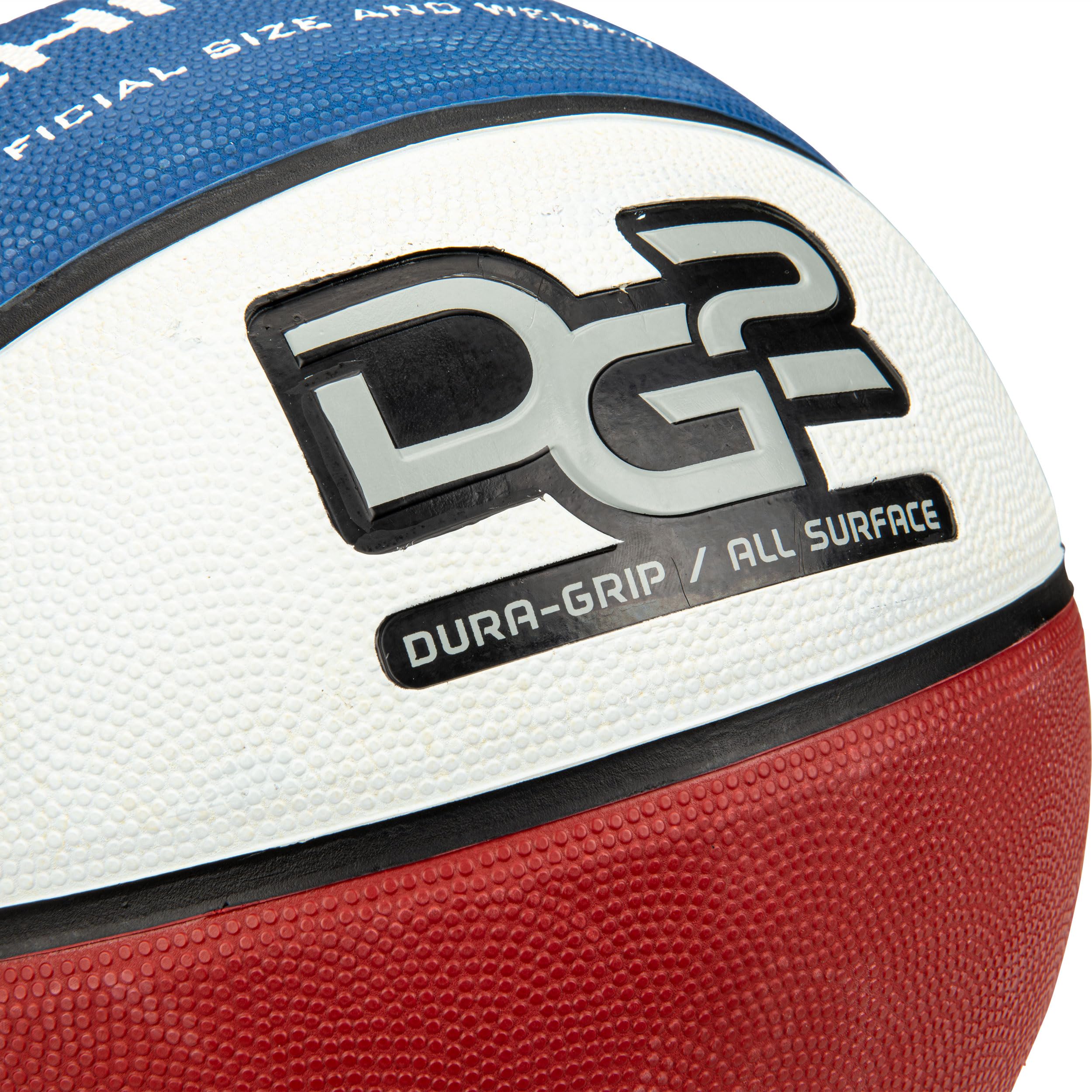 Champro Dura-Grip 230 Rubber Basketball, Women's Size 28.5, Red, White, and Blue