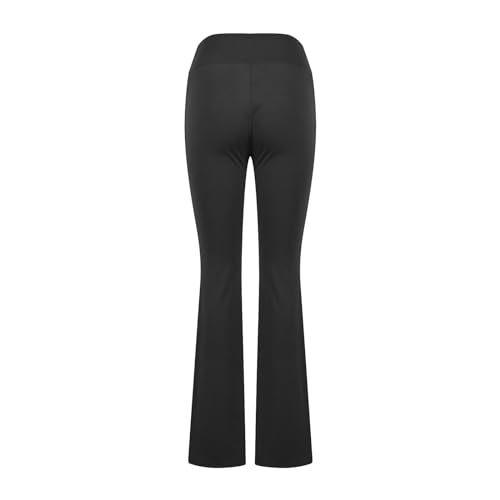 XUNRYAN Leggings for Women Bootcut Yoga Pants High Waisted Flare Leggings Palazzo Work Athletic Workout Yoga Pants w Pocket Black